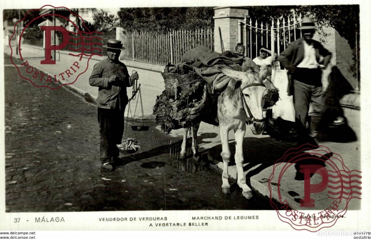 Postales: M&Aacute;LAGA &ndash; VENDEDOR DE VERDURAS - Foto 1