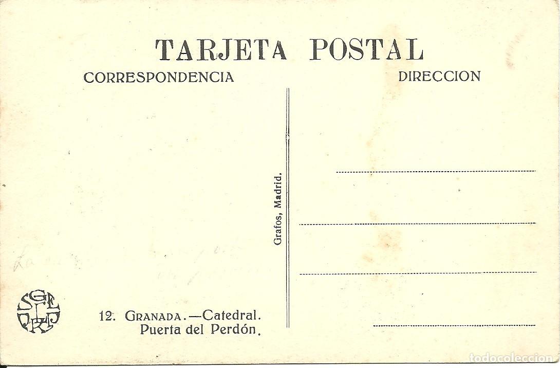 Postales: Granada - Catedral - Puerta del Perdon - Ed. Grafos - Foto 2