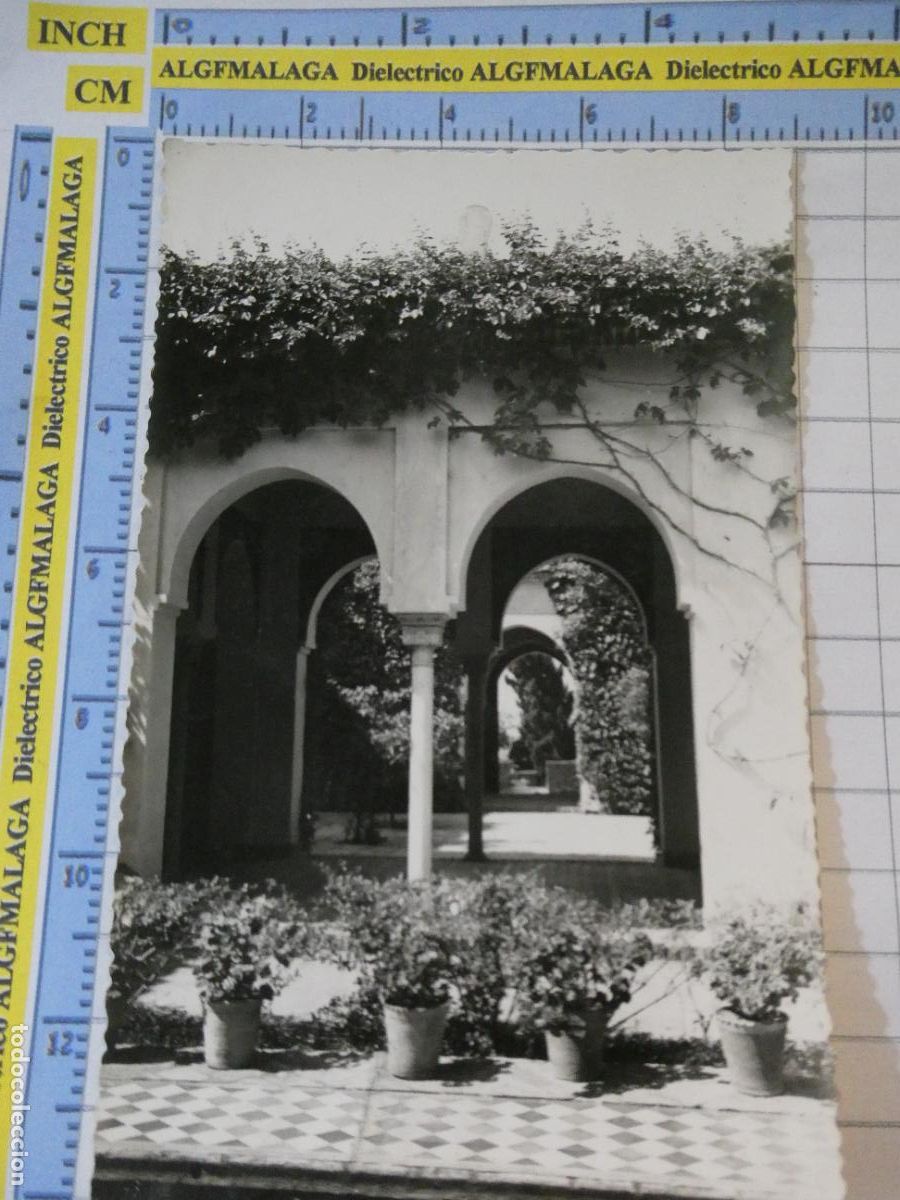 Postales: POSTAL DE M&Aacute;LAGA. A&Ntilde;O 1958. JARDINES DE LA ALCAZABA. CASA LIS PERFUMERIA MANTILLAS. 2417