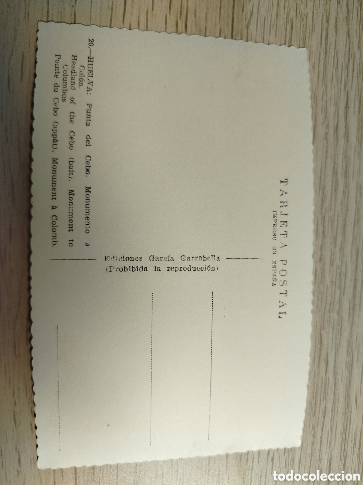 Postales: HUELVA - PUNTA DEL CEBO - MONUMENTO A COL&Oacute;N - Foto 2