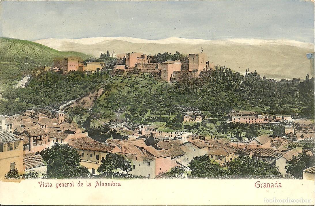 Postales: Granada - Vista general de la Alhambra - Foto 1