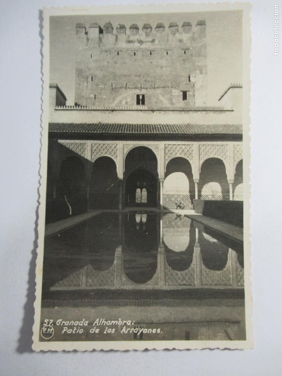 Postales: Granada - Alhambra. Patio de los Arrayanes - Papel pegado en reverso - Foto 1