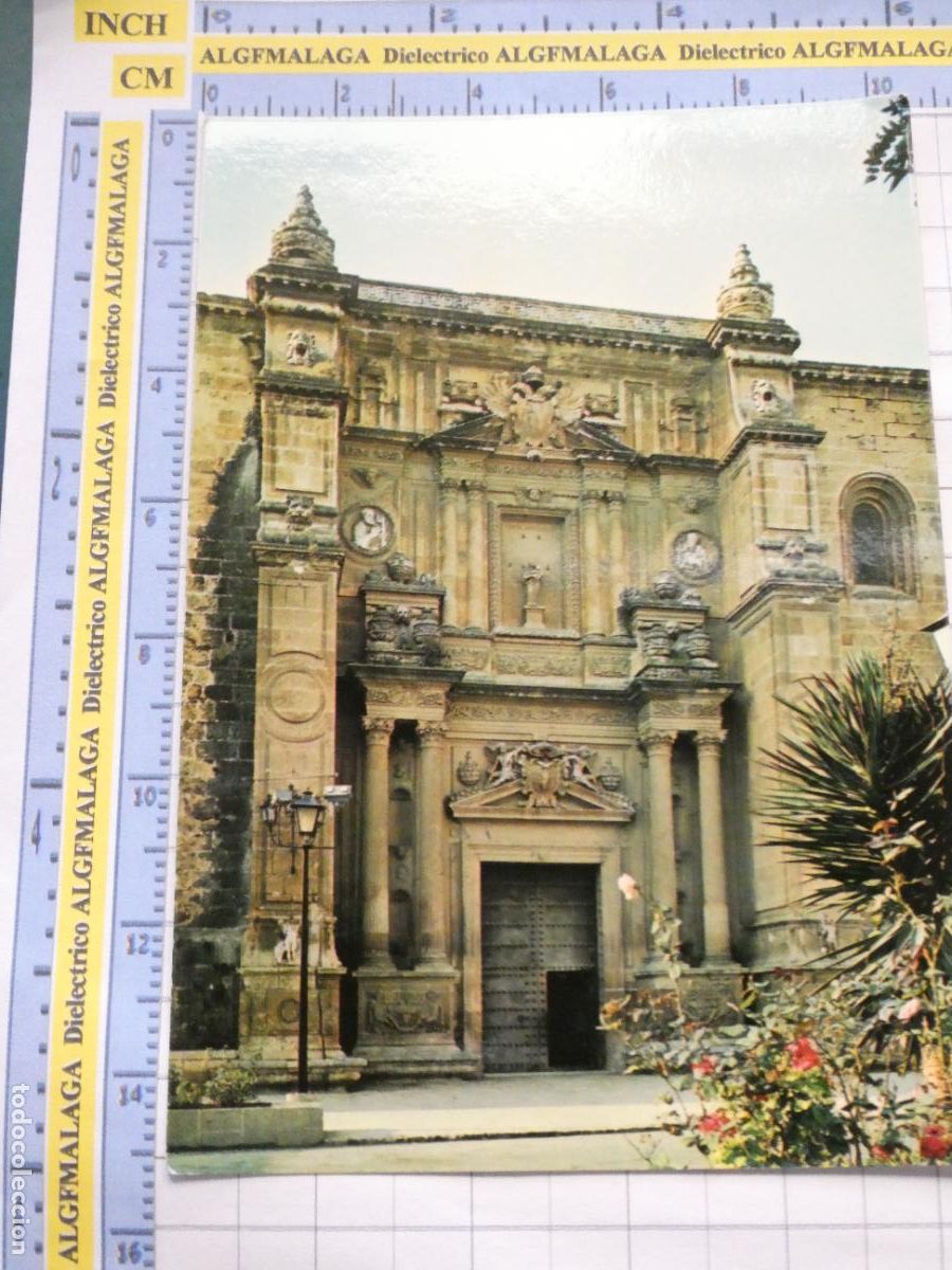 Postales: POSTAL DE ALMER&Iacute;A. A&Ntilde;O 1975. FACHADA PRINCIPAL DE LA CATEDRAL FORTALEZA. ATENEO 2500