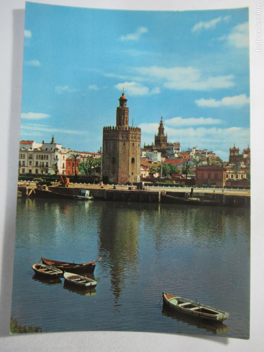 Postales: Sevilla - R&iacute;o Guadalquivir y Torre del Oro - Escrita