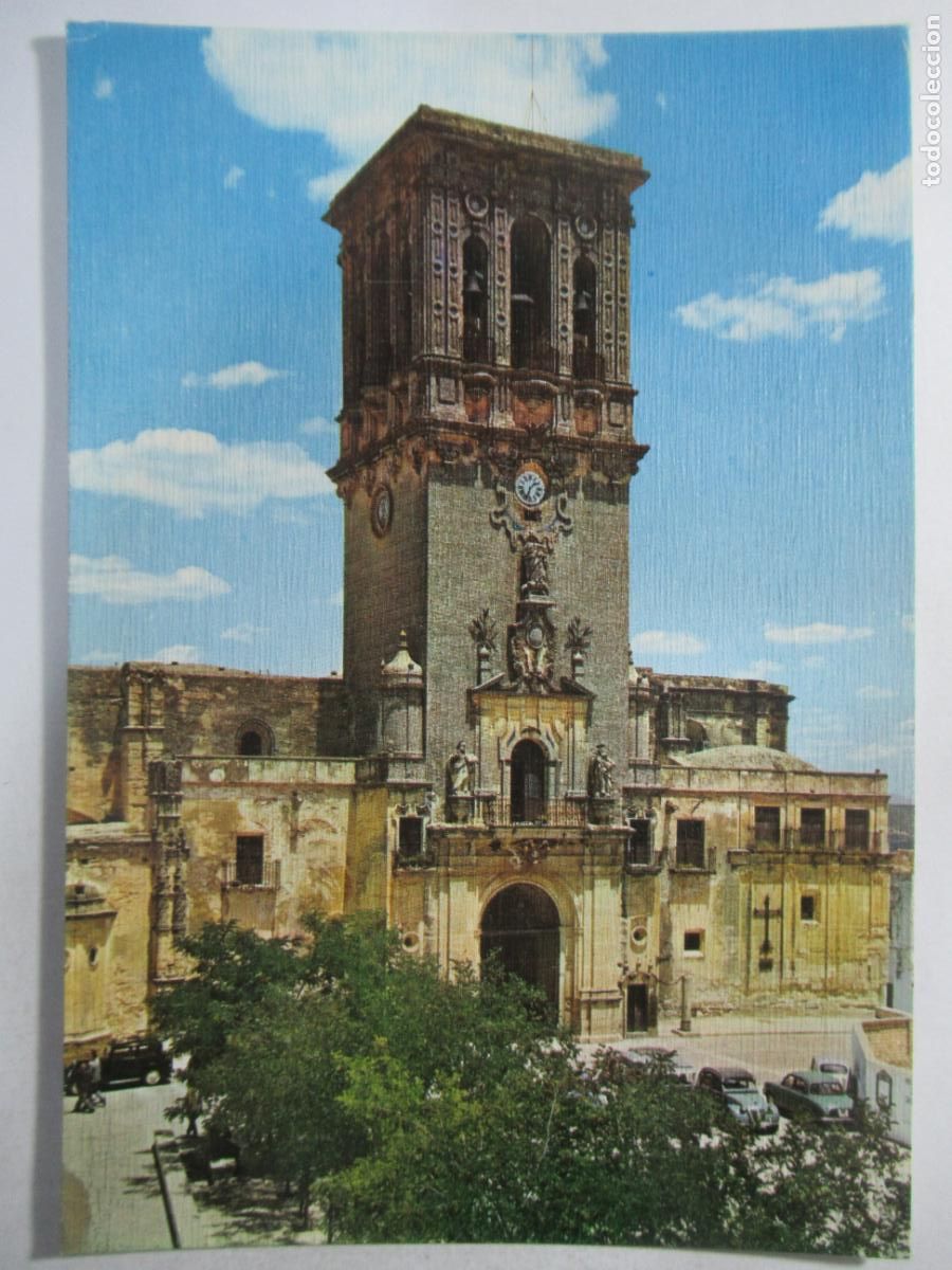 Postales: Arcos de la Frontera (C&aacute;diz) - Fachada lateral y Torre de Santa Mar&iacute;a - S/C