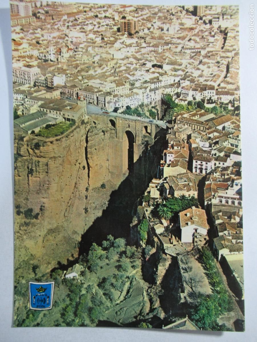 Postales: Ronda (M&aacute;laga) - Vista parcial ciudad, el Tajo y Puente - S/C