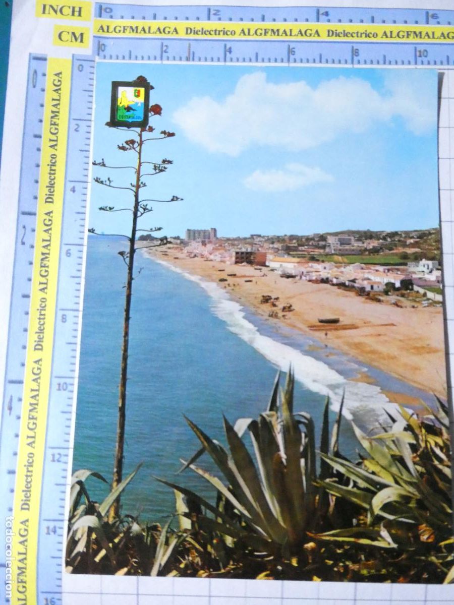 Postales: POSTAL DE M&Aacute;LAGA. A&Ntilde;O 1961. TORREMOLINOS PLAYA DE LA CARIHUELA 18 ESCUDO ORO. 2910