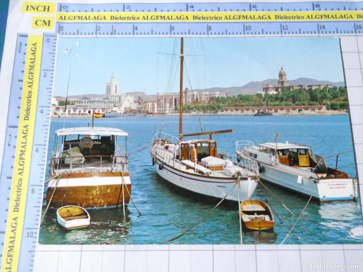 Postales: POSTAL DE M&Aacute;LAGA. A&Ntilde;O 1963. D&Aacute;RSENA DEL PUERTO BARCOS. 28 GARRABELLA. 2913