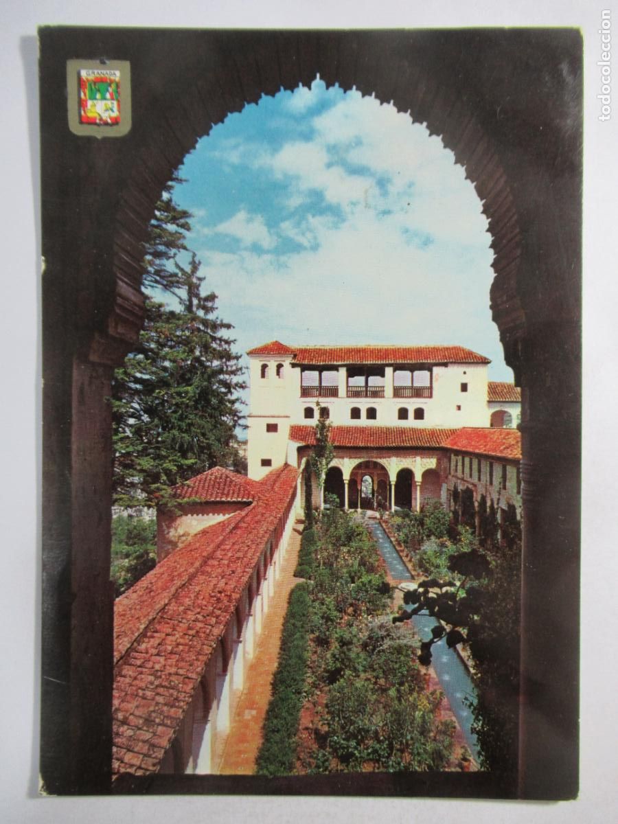 Postales: Granada - Generalife. Patio de la Alberca - Circulada - Foto 1