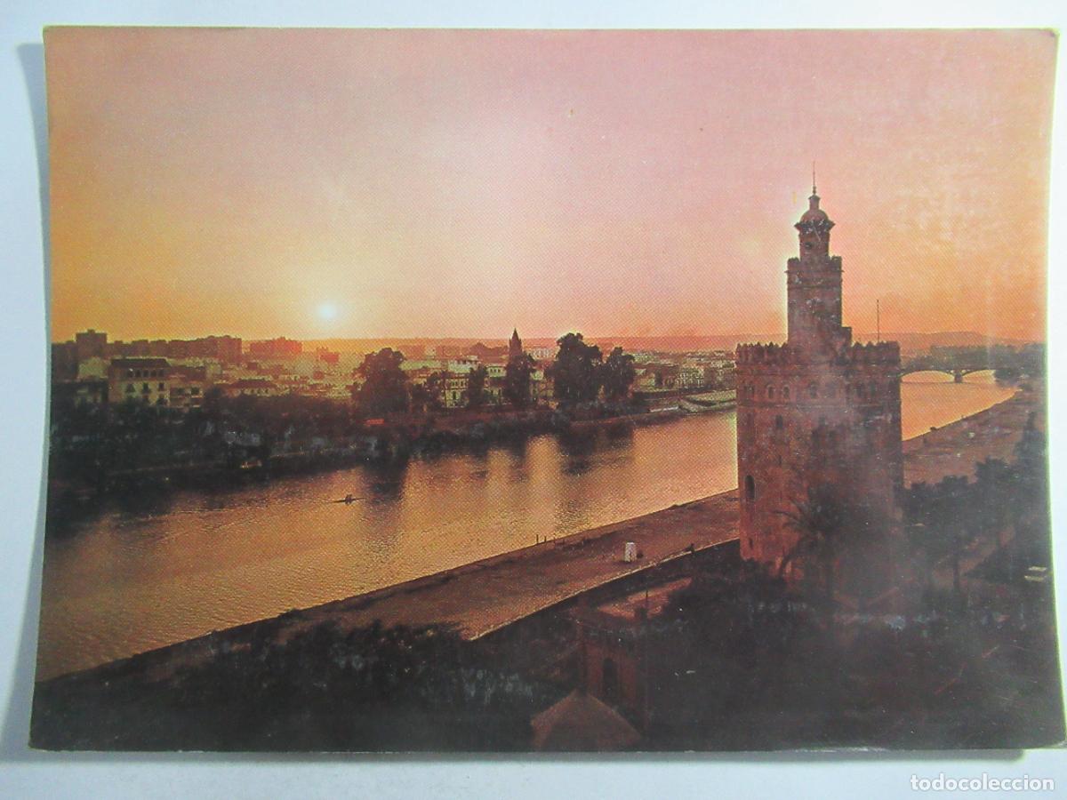 Postales: Sevilla - R&iacute;o Guadalquivir y Torre del Oro al atardecer - S/C