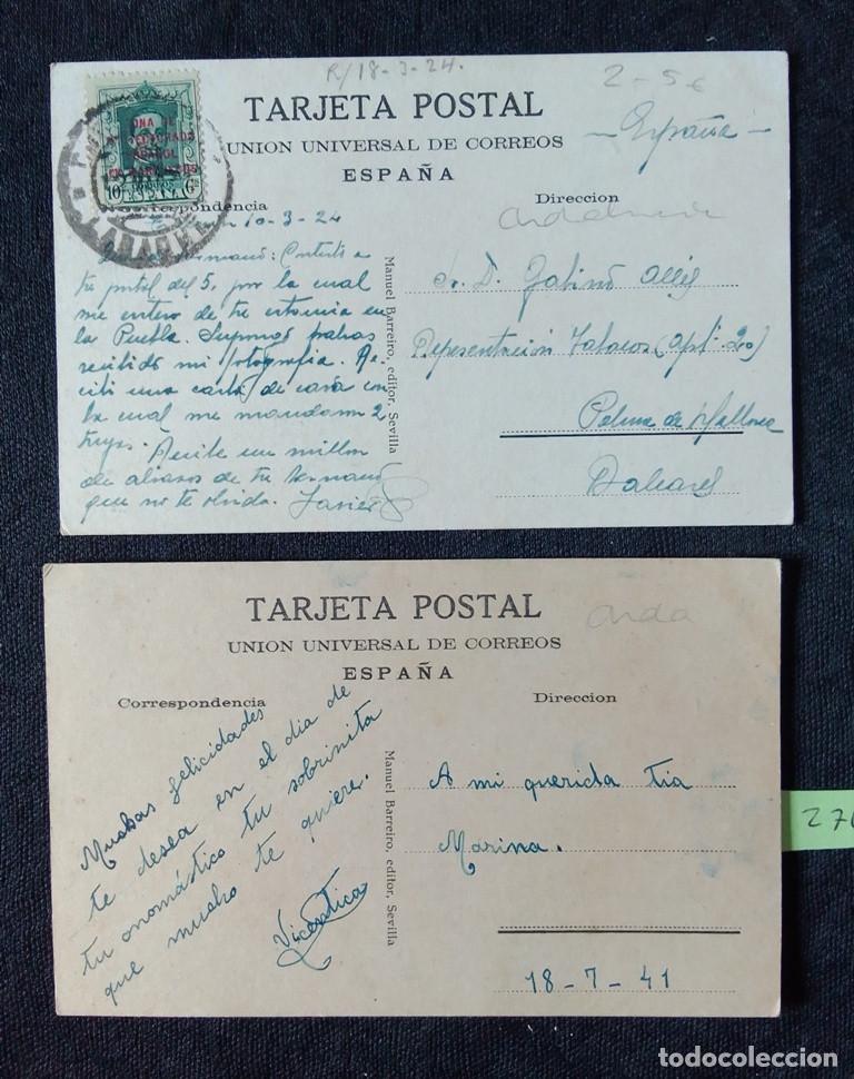 Postales: 2 Postales Sevilla 1924/1941 - Foto 2