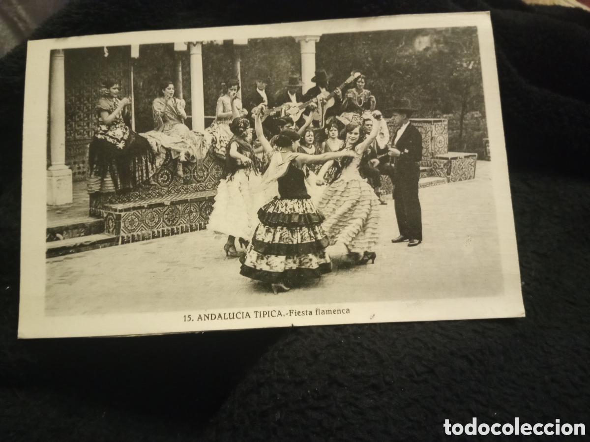 Postales: Antigua postal fotogr&aacute;fica, Fiesta Flamenca