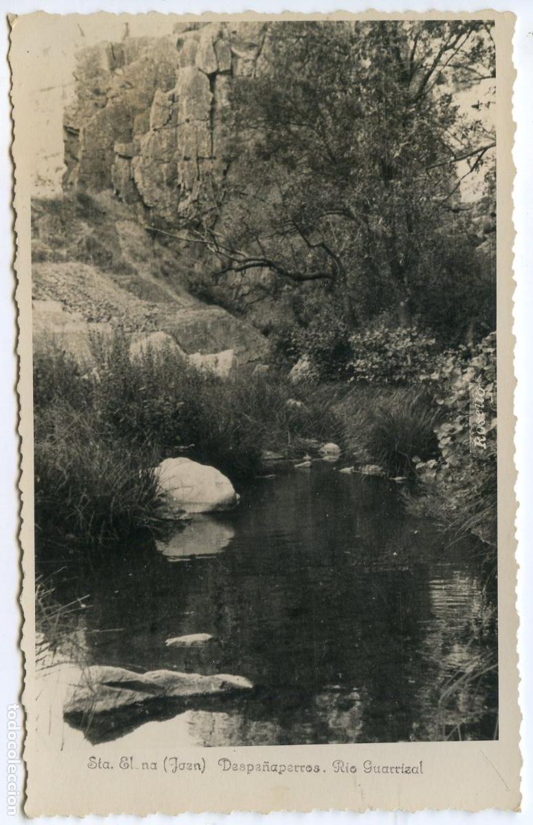 Postales: Santa Elena, Ja&eacute;n, Despe&ntilde;aperros. R&iacute;o Guarrizal, reverso sin imprimir