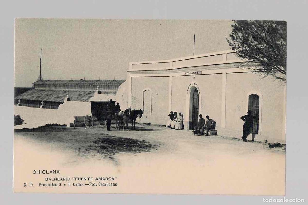 Postales: TARJETA POSTAL CHICLANA BALNEARIO FUENTE AMARGA. N&ordm; 10 PROPIEDAD G. Y T. CADIZ. FOT. CEMBRANO