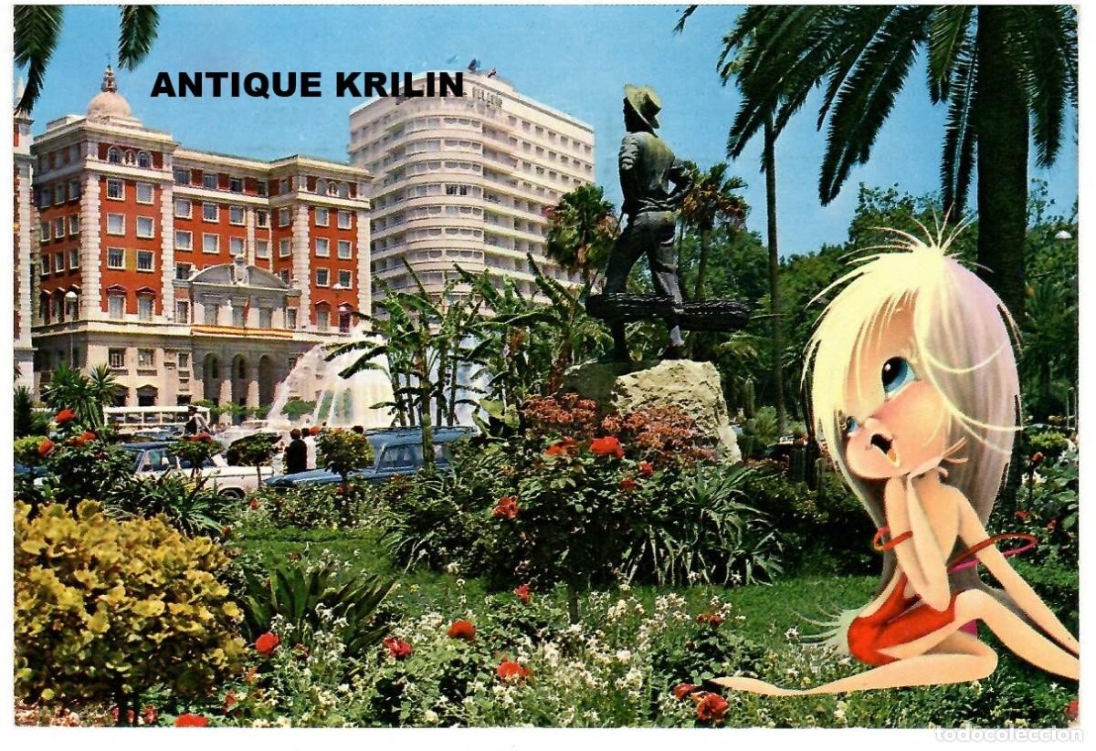 Postales: MALAGA N&ordm; 111 PLAZA QUEIPO DE LLANO Y HOTEL MALAGA PALACIO / G. GARRABELLA / FRANQUEADA