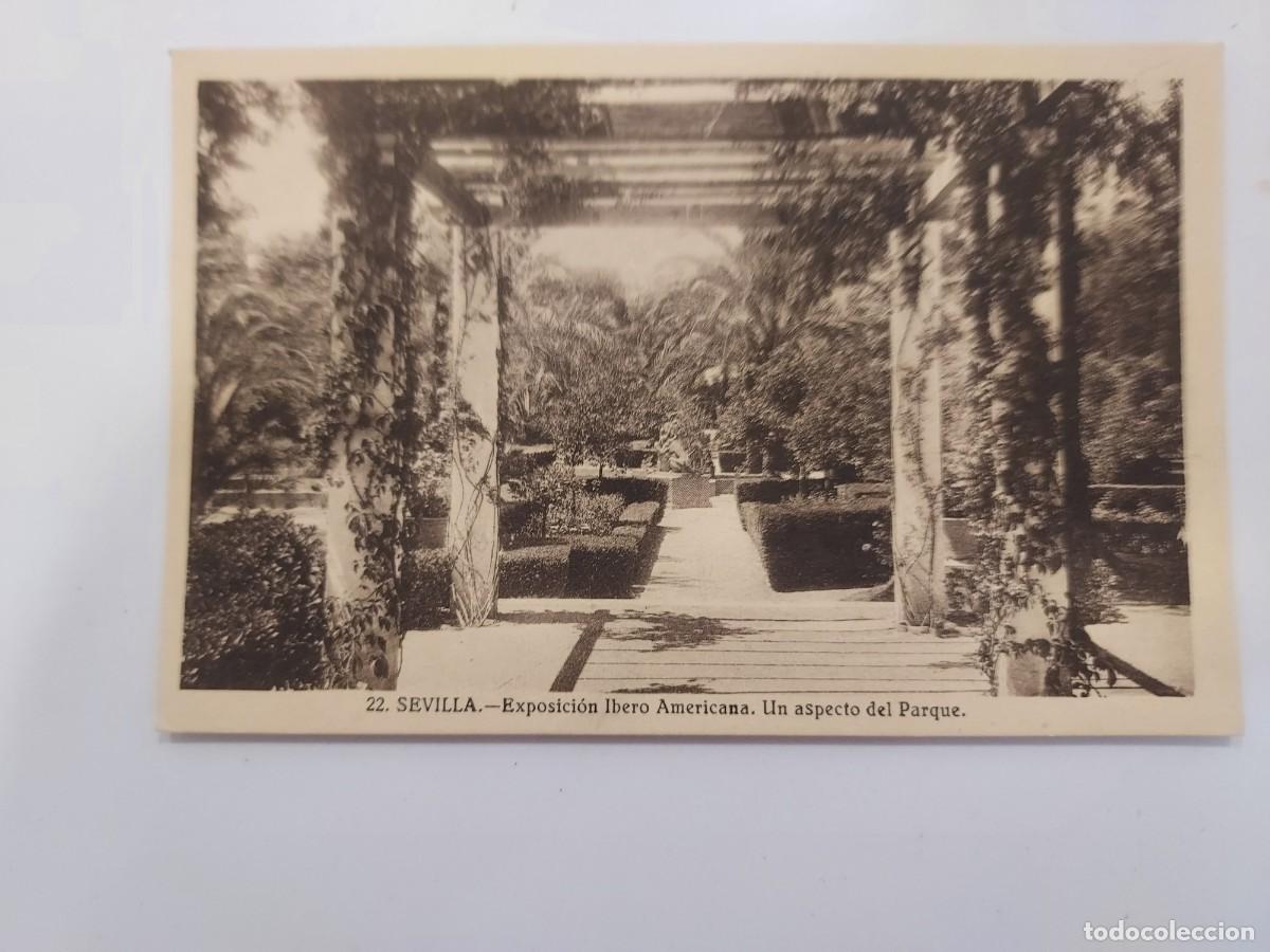 Postales: POSTAL SEVILLA EXPOSICION IBERO AMERICANA UN ASPECTO DEL PARQUE. 1929. SIN CIRCULAR. GRAFOS