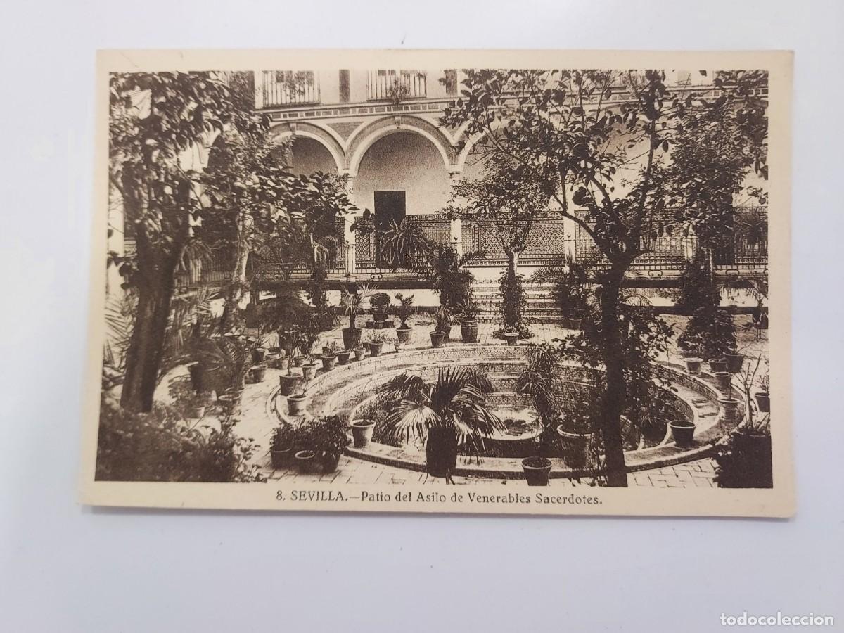 Postales: POSTAL SEVILLA EXPOSICION IBERO AMERICANA PATIO ASILO VENERABLES SACERDOTES 1929 SIN CIRCULAR GRAFOS