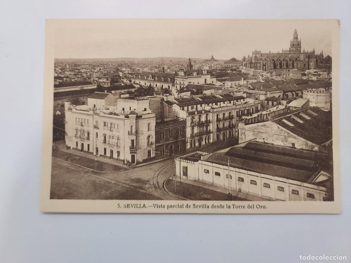 Postales: POSTAL SEVILLA VISTA PARCIAL DE SEVILLA DESDE LA TORRE DEL ORO. SIN CIRCULAR. GRAFOS