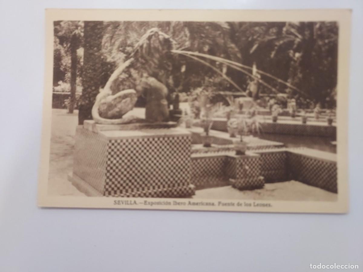 Postales: POSTAL SEVILLA EXPOSICION IBERO AMERICANA FUENTE DE LOS LEONES. 1929. SIN CIRCULAR. GRAFOS