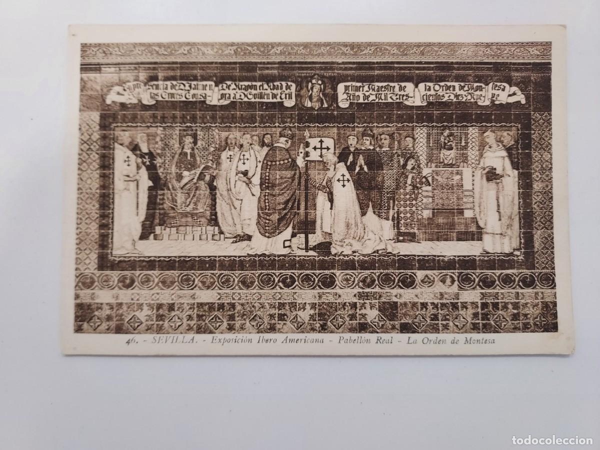 Postales: POSTAL SEVILLA EXPOSICION IBERO AMERICANA PABELLON REAL ORDEN DE MONTESA. 1929 SIN CIRCULAR. ROISIN