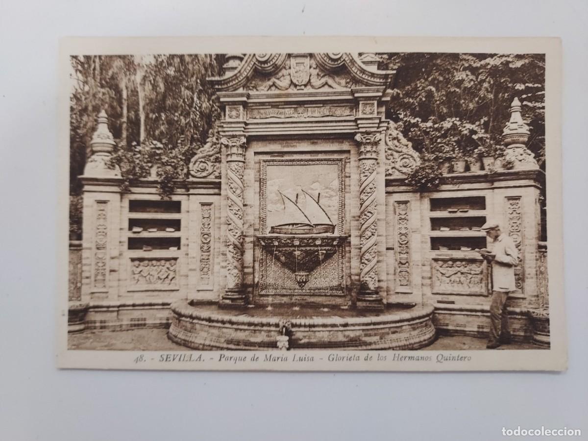 Postales: POSTAL SEVILLA PARQUE DE MARIA LUISA GLORIETA DE LOS HERMANOS QUINTERO. S/C. ROISIN. ANIMADA