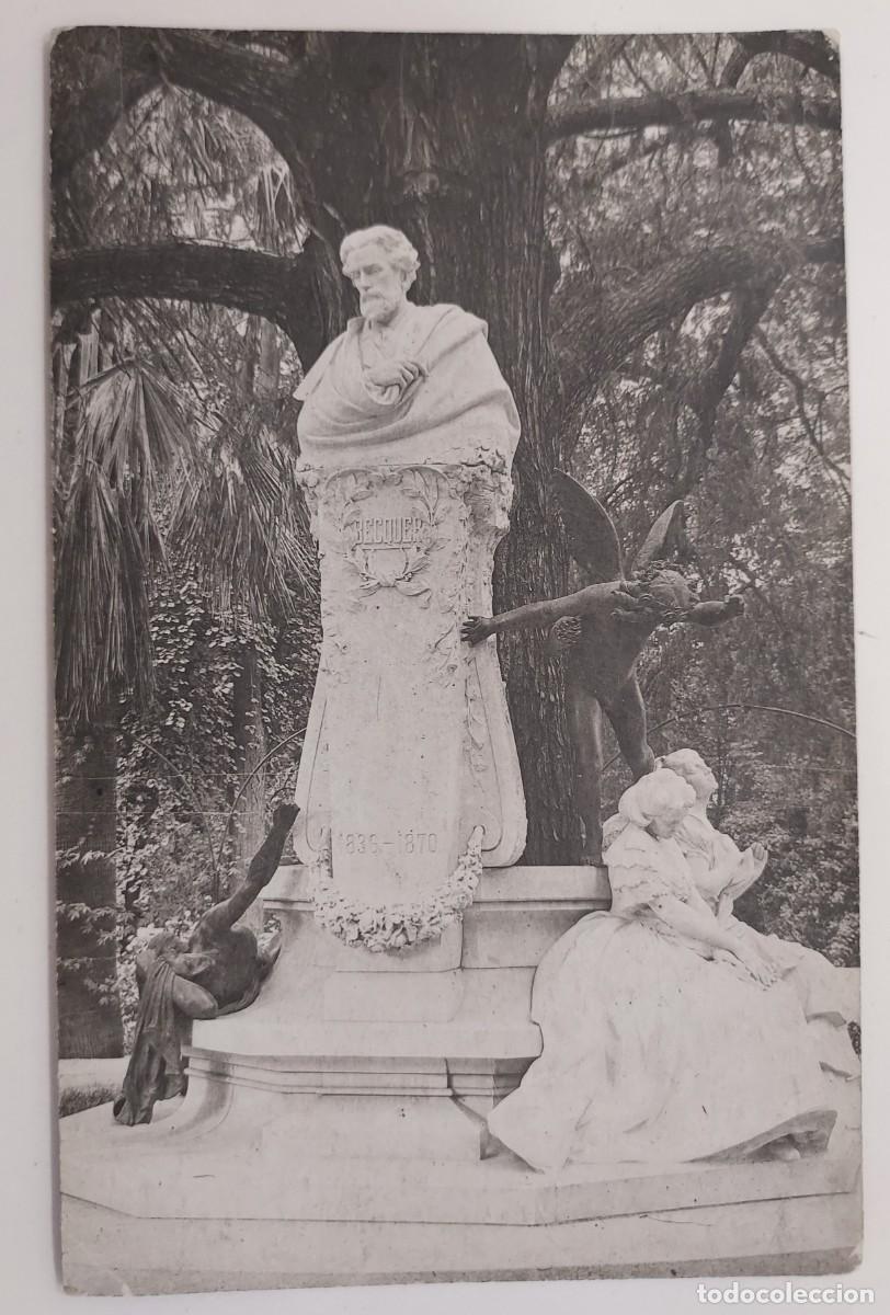 Postales: POSTAL SEVILLA GLORIETA DE BECQUER MONUMENTO ESTATUA. SIN CIRCULAR. RAFAEL DE SALAS