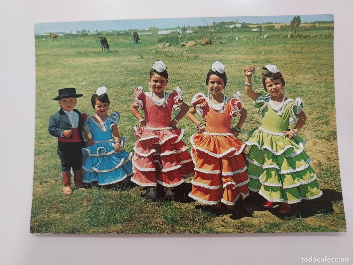 Postales: POSTAL (SEVILLA) ANDALUCIA NI&Ntilde;OS CON TRAJE TIPICO. 1963. SIN CIRCULAR. KIOSCO PRENSA VERGARA