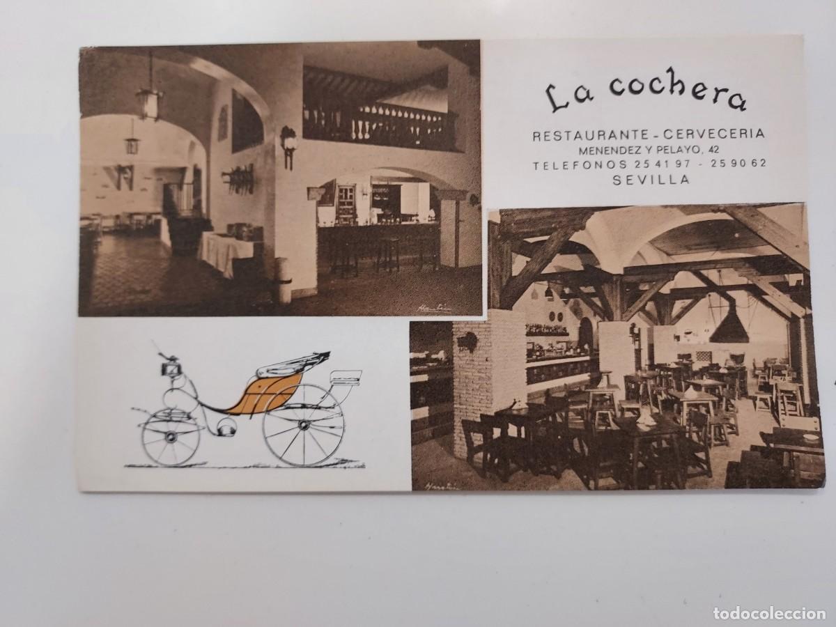 Postales: POSTAL SEVILLA RESTAURANTE CERVECERIA LA COCHERA. SIN CIRCULAR. GRAFICAS DEL SUR. 16 X 10 CM APROX