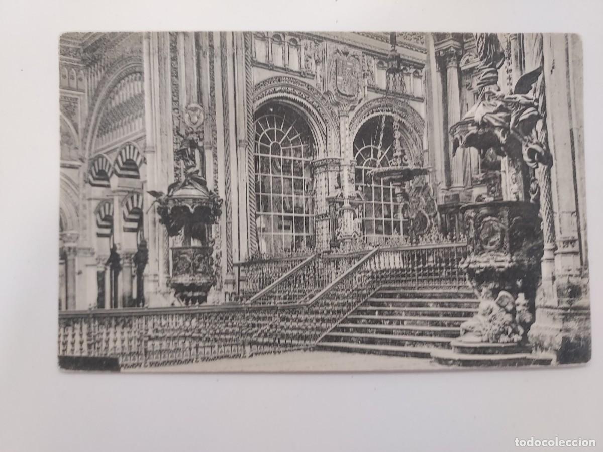 Postales: POSTAL CORDOBA CATEDRAL PULPITO Y ESCALERAS DEL ALTAR MAYOR. A&Ntilde;OS 1920. SIN CIRCULAR. LEON GARRIDO