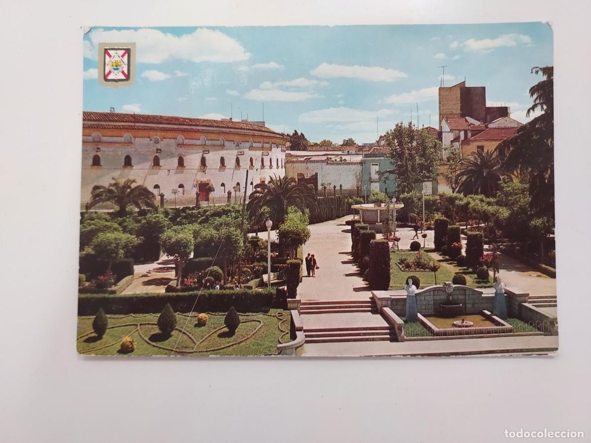 Postales: POSTAL LINARES GLORIETA SANTA MARGARITA PLAZA DE TOROS. 1966. CIRCULADA. JAEN. MATASELLOS LINARES