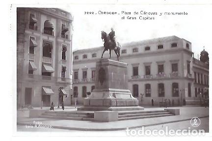 Postales: ANTIGUA POSTAL 3222 CORDOBA PLAZA DE CANOVAS Y MONUMENTO AL GRAN CAPITAN FOTO LUIS R ALONSO UNIQUE