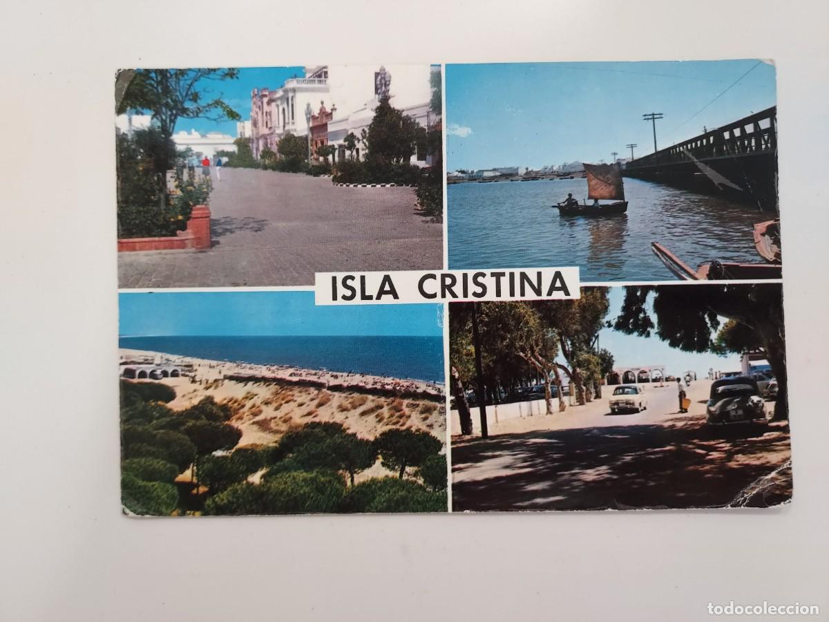 Postales: POSTAL ISLA CRISTINA DIVERSOS ASPECTOS DE LA POBLACION. 1967. CIRCULADA. HUELVA. MATASELLOS ISLA