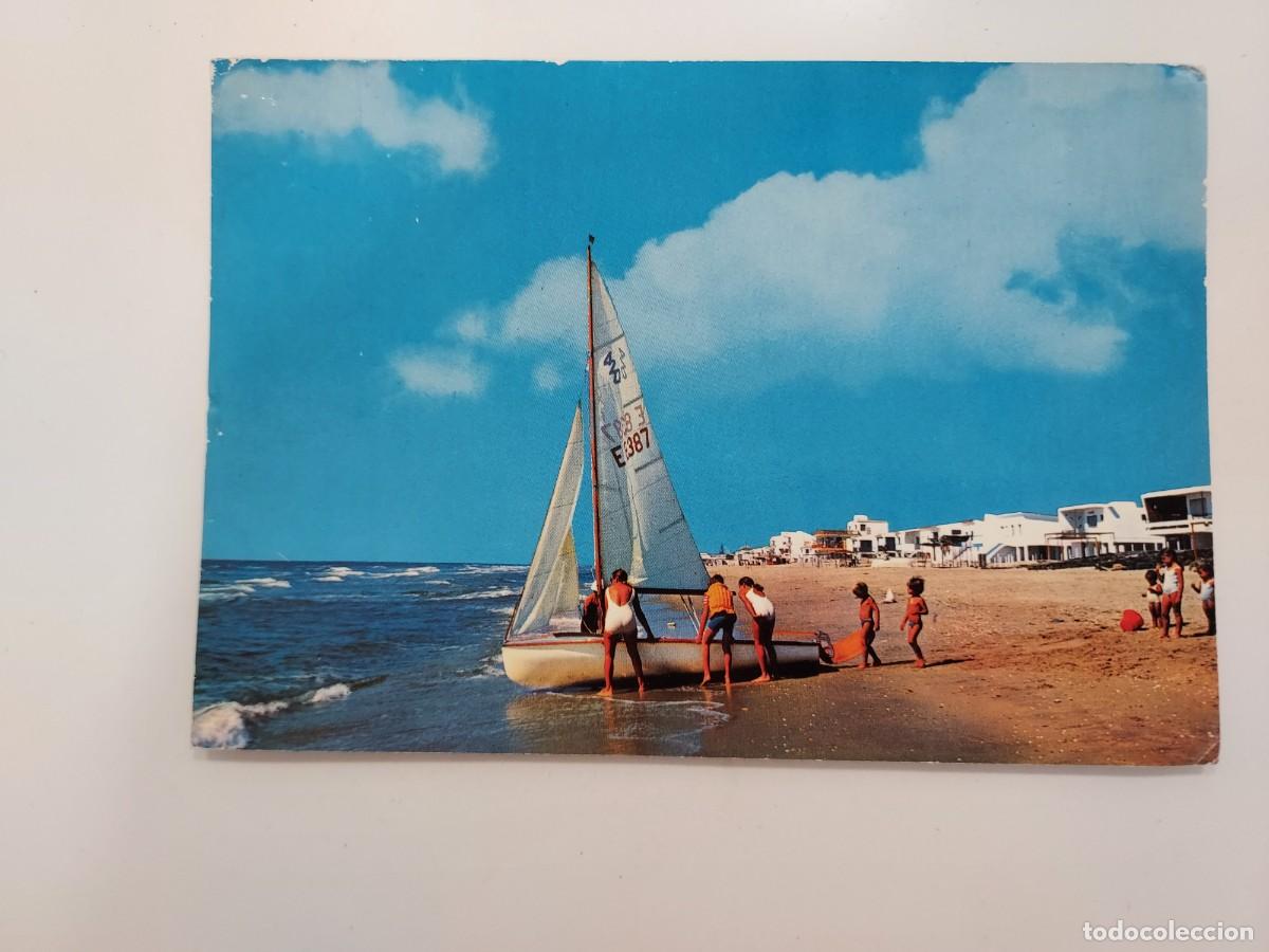 Postales: POSTAL LEPE PLAYA DE LAS ANTILLAS. SIN CIRCULAR. HUELVA. LA ANTILLA. VELERO BARCO