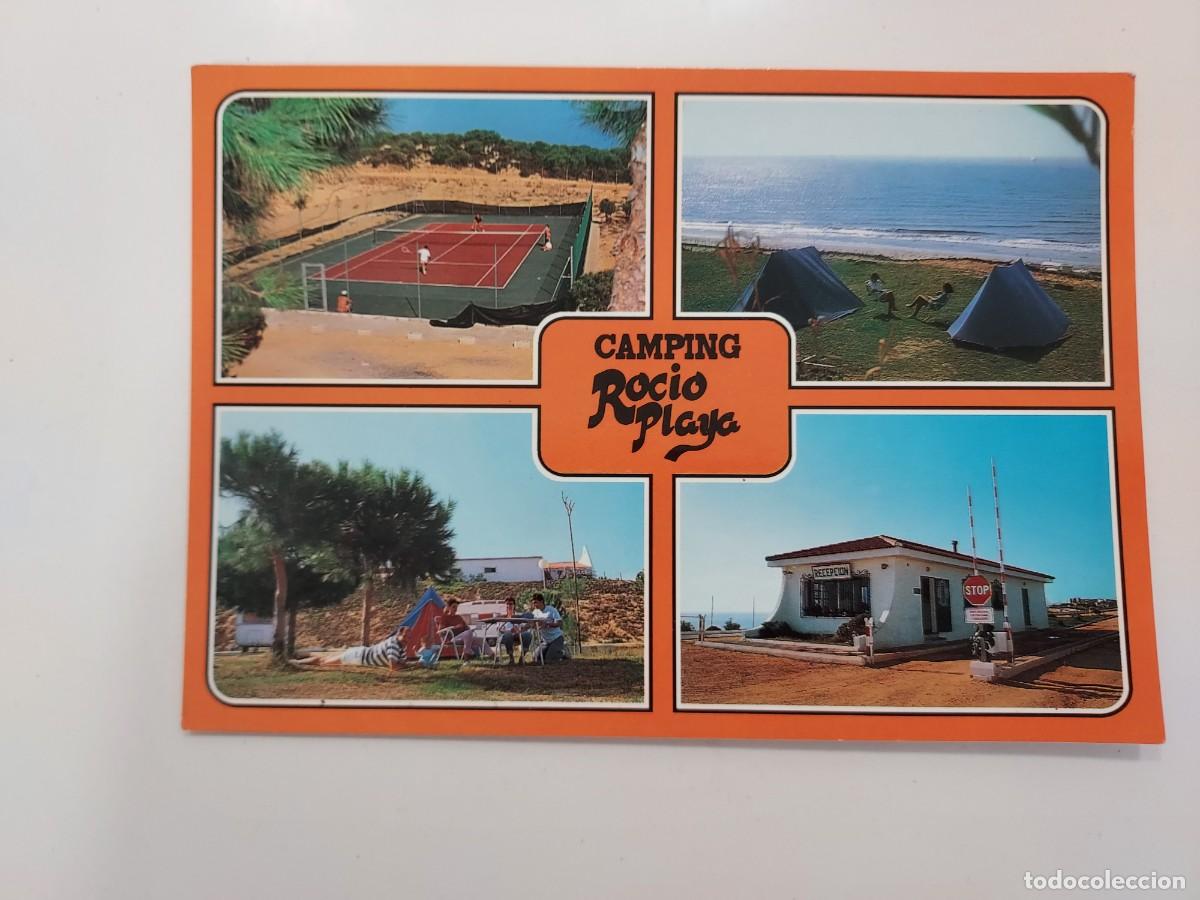 Postales: POSTAL (MATALASCA&Ntilde;AS) CAMPING ROCIO PLAYA. 1989. SIN CIRCULAR. HUELVA