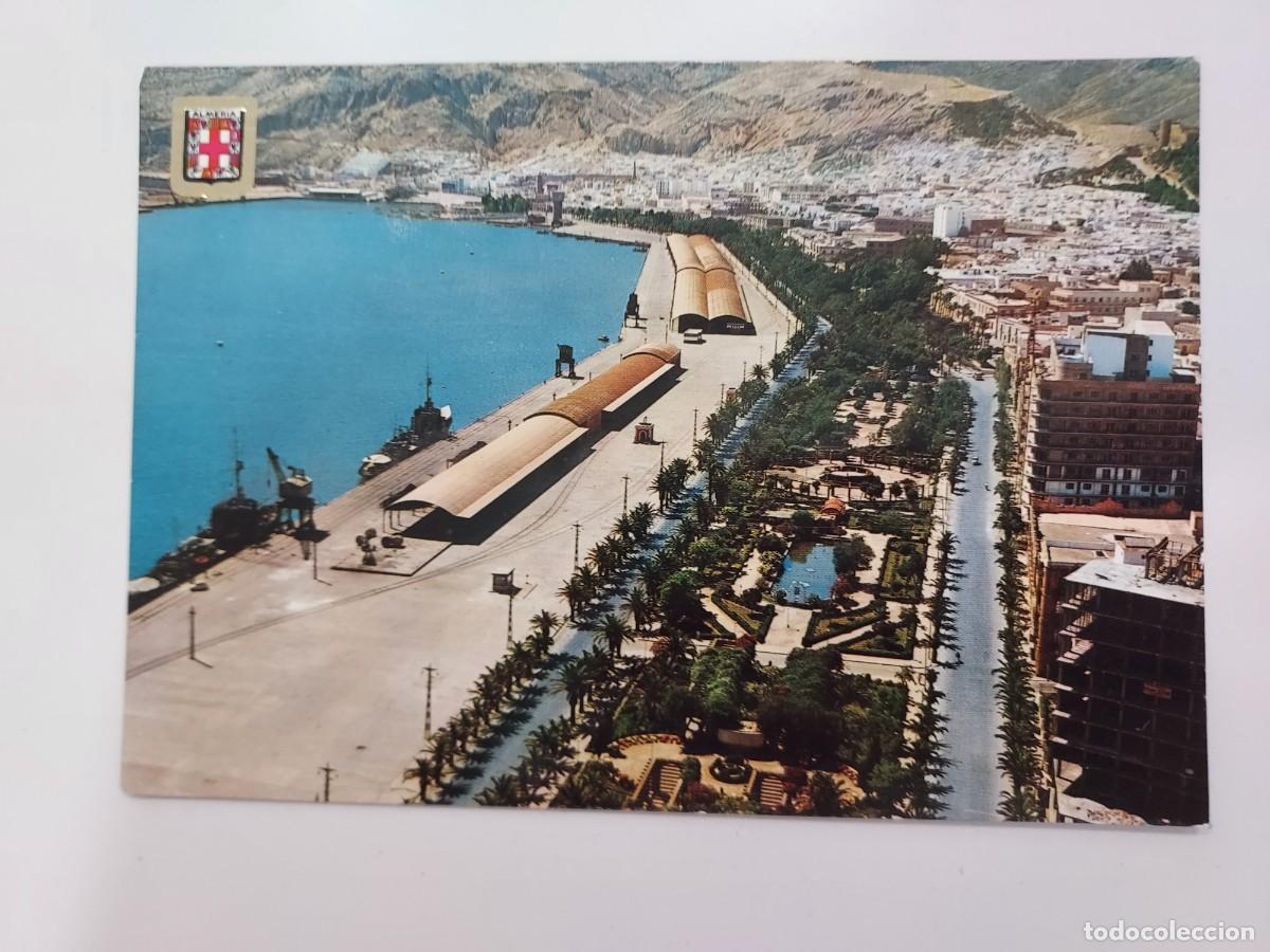 Postales: POSTAL ALMERIA VISTA AEREA DEL PARQUE Y PUERTO. 1967. ESCRITA