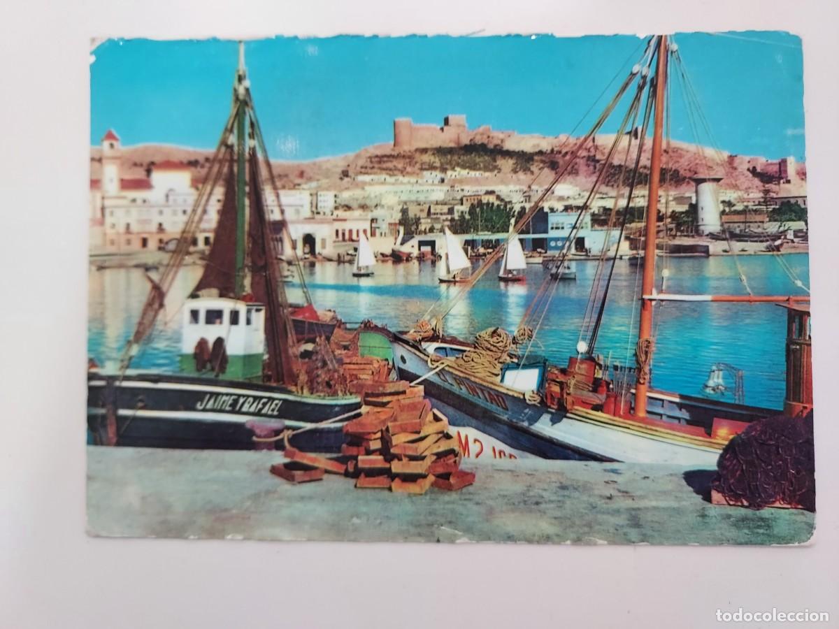 Postales: POSTAL ALMERIA VISTA DEL PUERTO Y ALCAZABA. 1962. CIRCULADA MATASELLOS ALMERIA