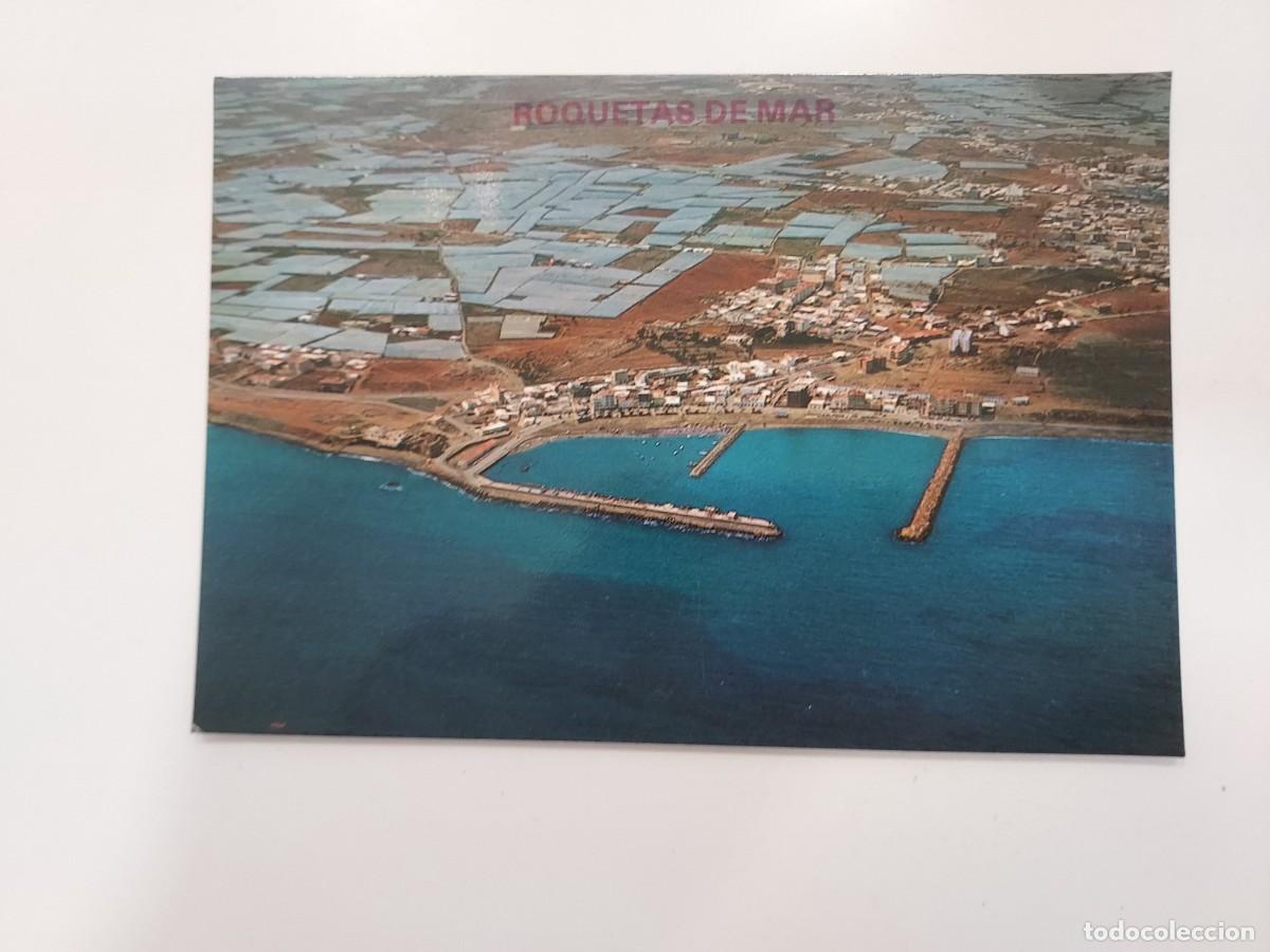 Postales: POSTAL ROQUETAS DE MAR PUERTO VISTA AEREA. 1981. SIN CIRCULAR. ALMERIA