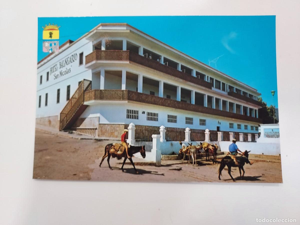 Postales: POSTAL ALHAMA DE ALMERIA HOTEL BALNEARIO SAN NICOLAS FUENTE PUBLICA. 1968. CIRCULADA. ALMERIA