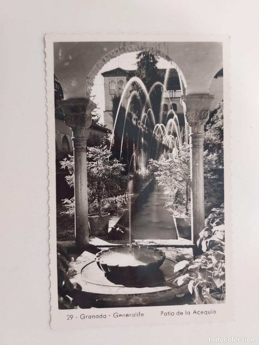 Postales: POSTAL GRANADA GENERALIFE PATIO DE LA ACEQUIA. A&Ntilde;OS 1940 1950. SIN CIRCULAR. 29
