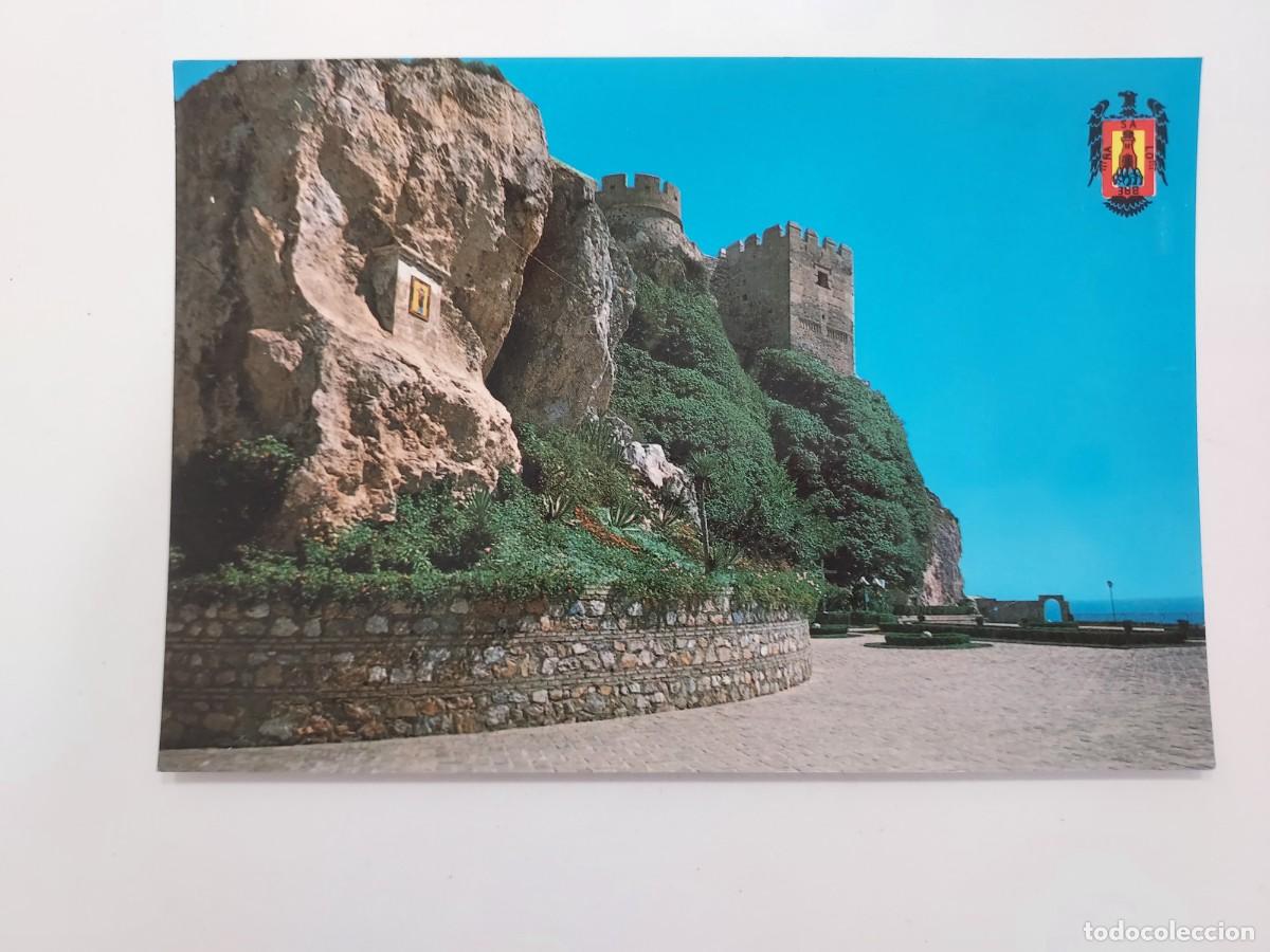 Postales: POSTAL SALOBRE&Ntilde;A PASEO DE LAS FLORES Y CASTILLO. 1980. SIN CIRCULAR. GRANADA