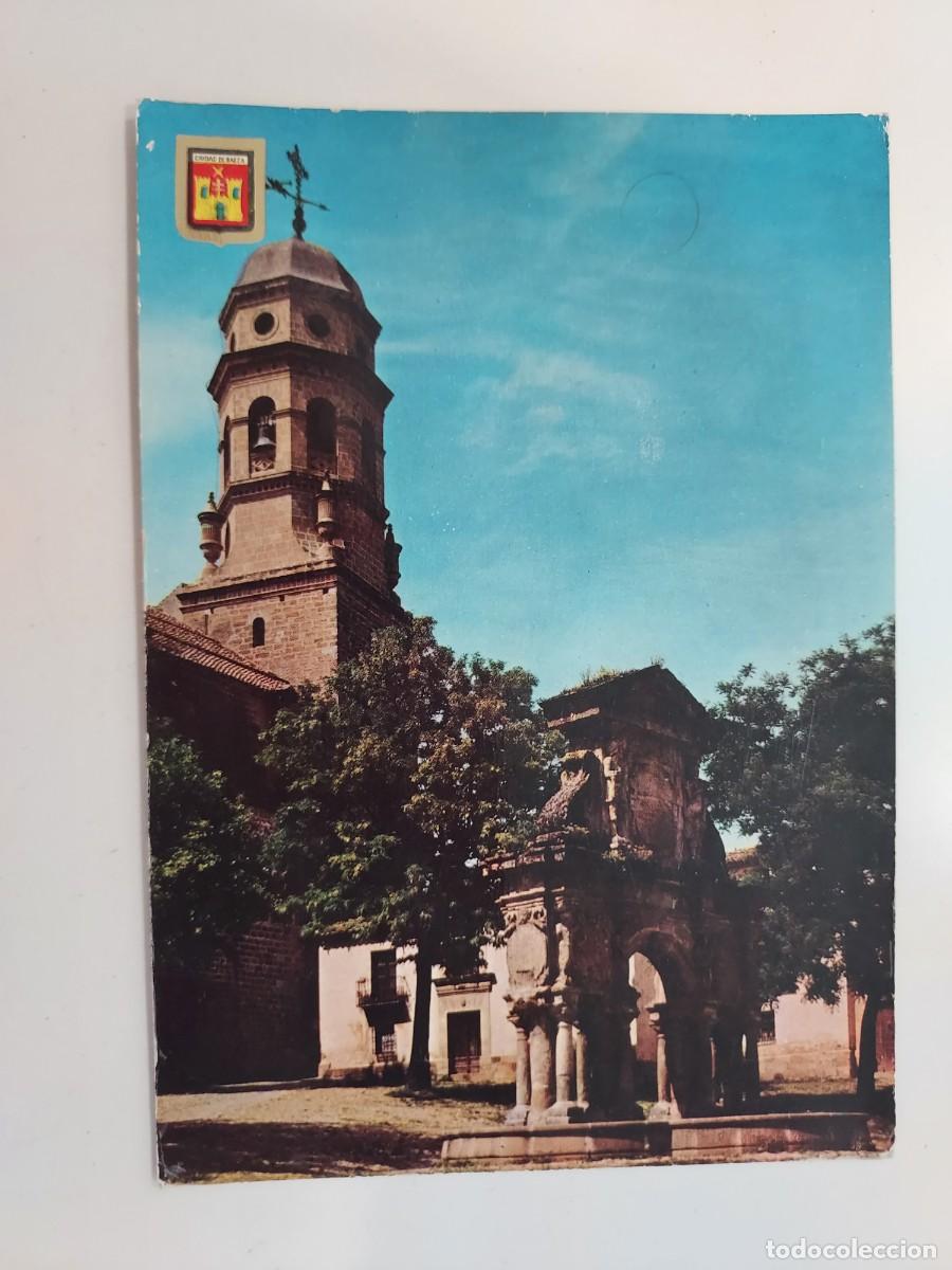 Postales: POSTAL BAEZA FUENTE DE SANTA MARIA Y TORRE DE LA CATEDRAL. 1964. ESCRITA. JAEN