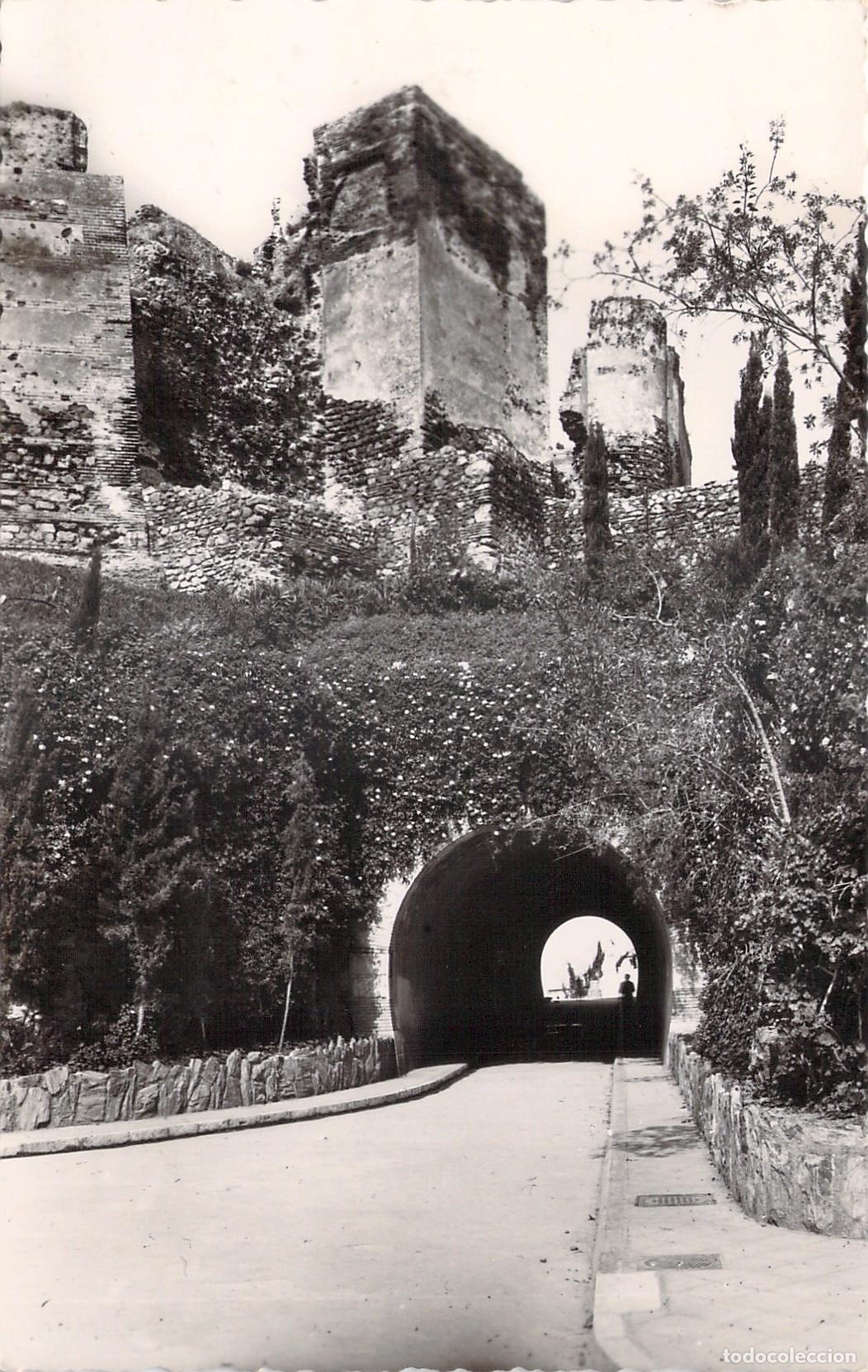 Postales: Postal de M&aacute;laga: Jardines de Gibralfaro y T&uacute;nel
