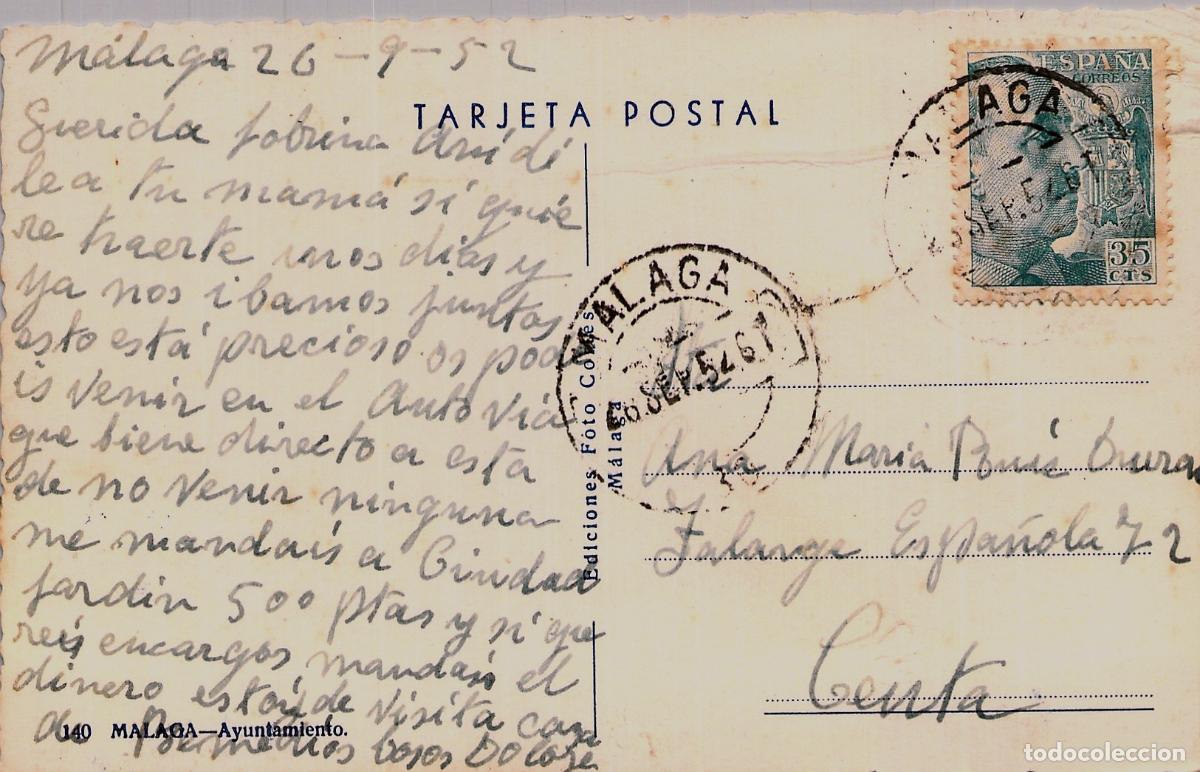 Postales: Tarjeta Postal del Ayuntamiento de M&aacute;laga, Edificio Hist&oacute;rico - Foto 2