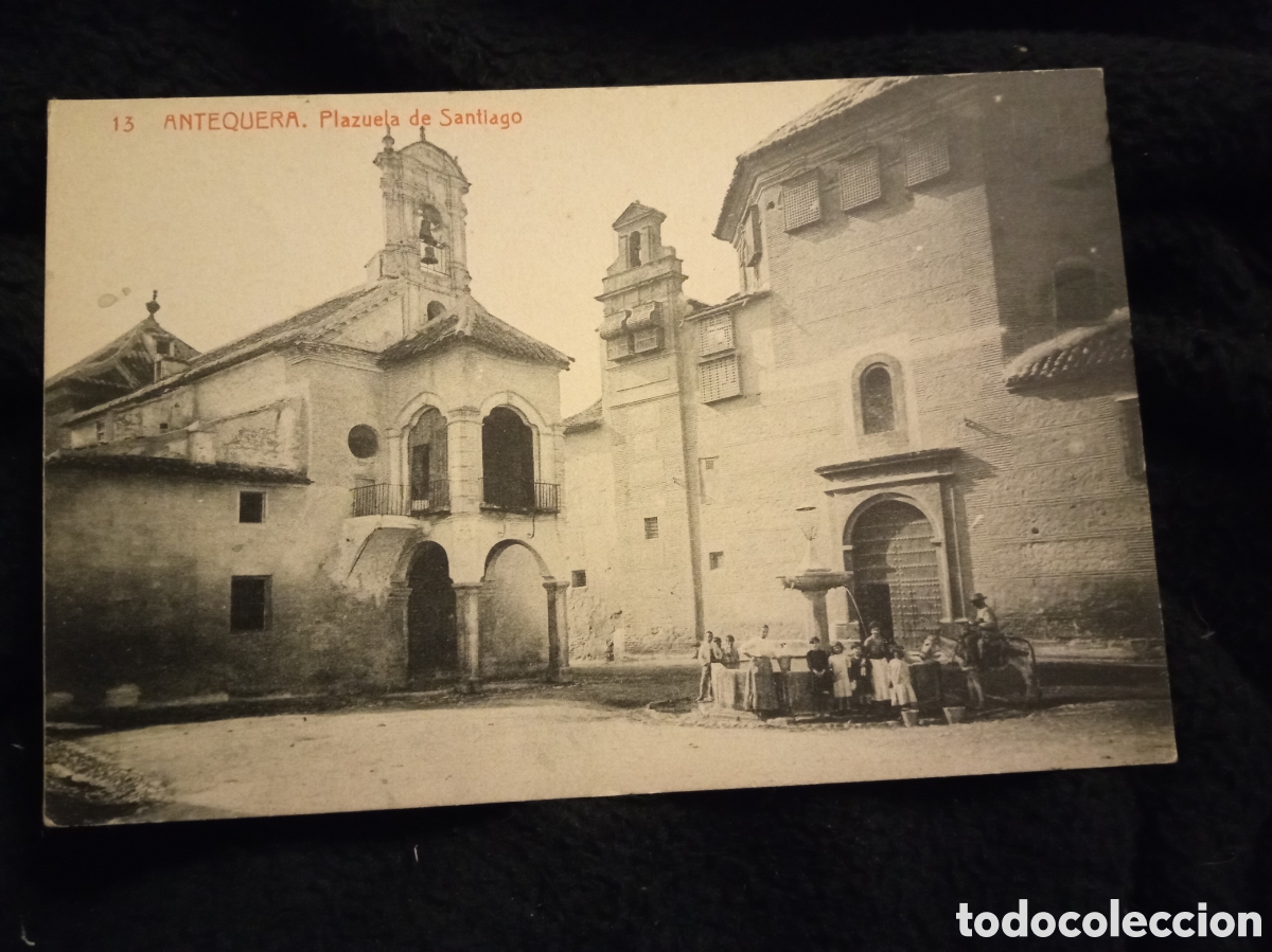 Postales: Antigua postal fotogr&aacute;fica, Antequera, Plazuela de Santiago