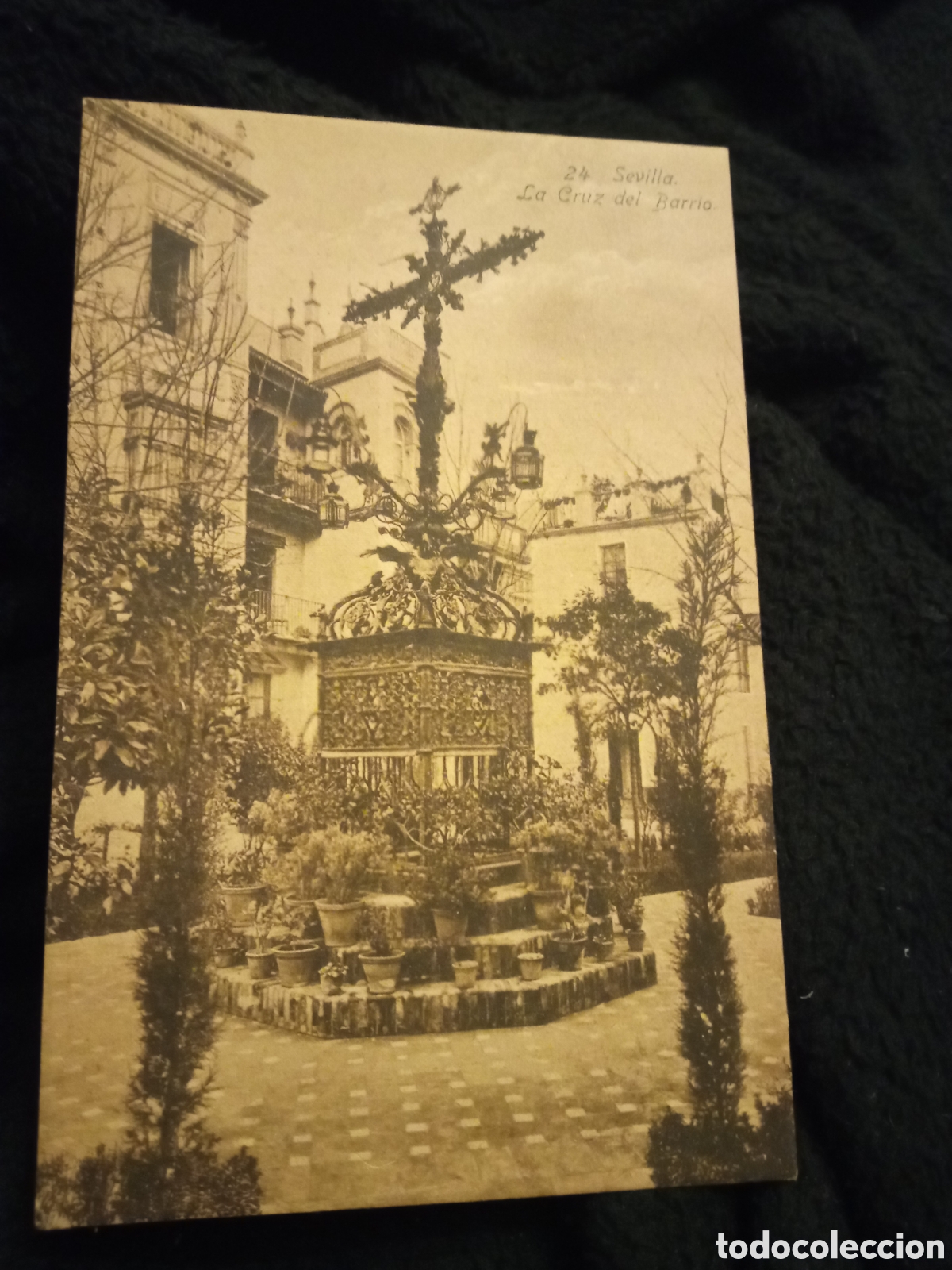 Postales: Antigua postal fotogr&aacute;fica, Sevilla, La Cruz del Barrio