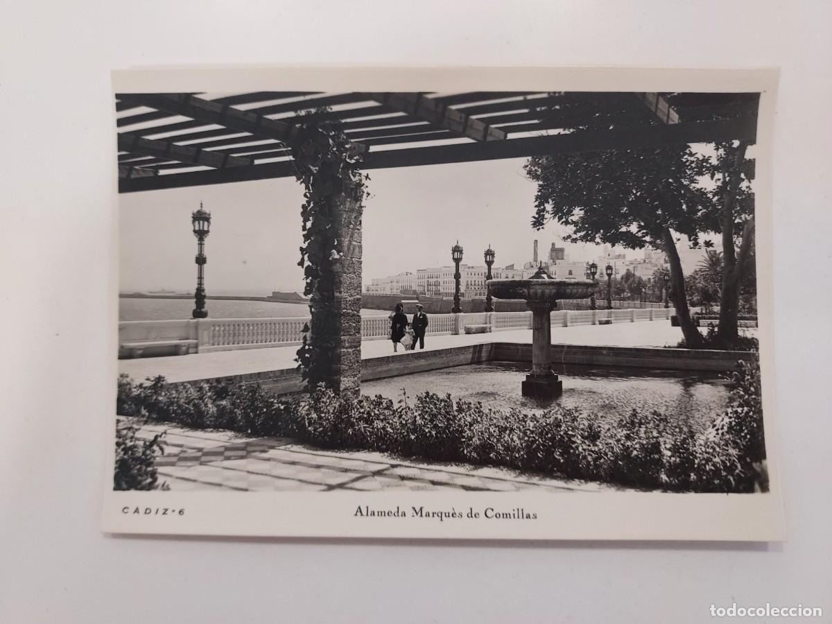 Postales: POSTAL CADIZ ALAMEDA MARQUES DE COMILLAS. A&Ntilde;OS 1930. SIN CIRCULAR. 6