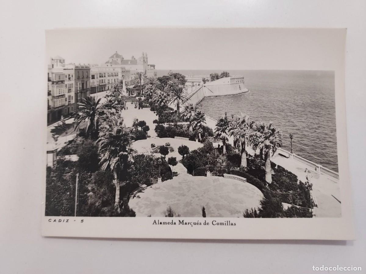 Postales: POSTAL CADIZ ALAMEDA MARQUES DE COMILLAS. A&Ntilde;OS 1930. SIN CIRCULAR. 5
