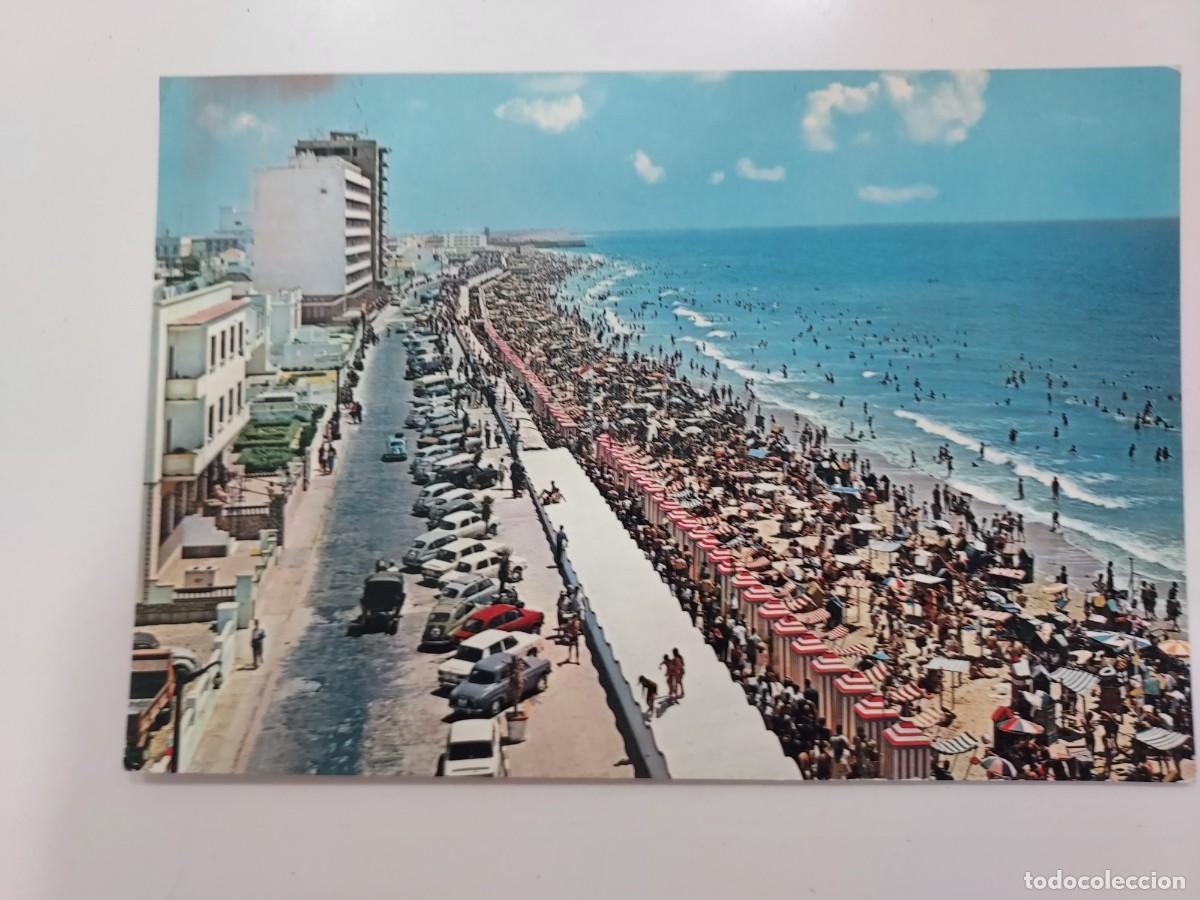 Postales: POSTAL CADIZ VISTA PARCIAL Y PLAYA. 1967. CIRCULADA. PAPELERIA ALFA
