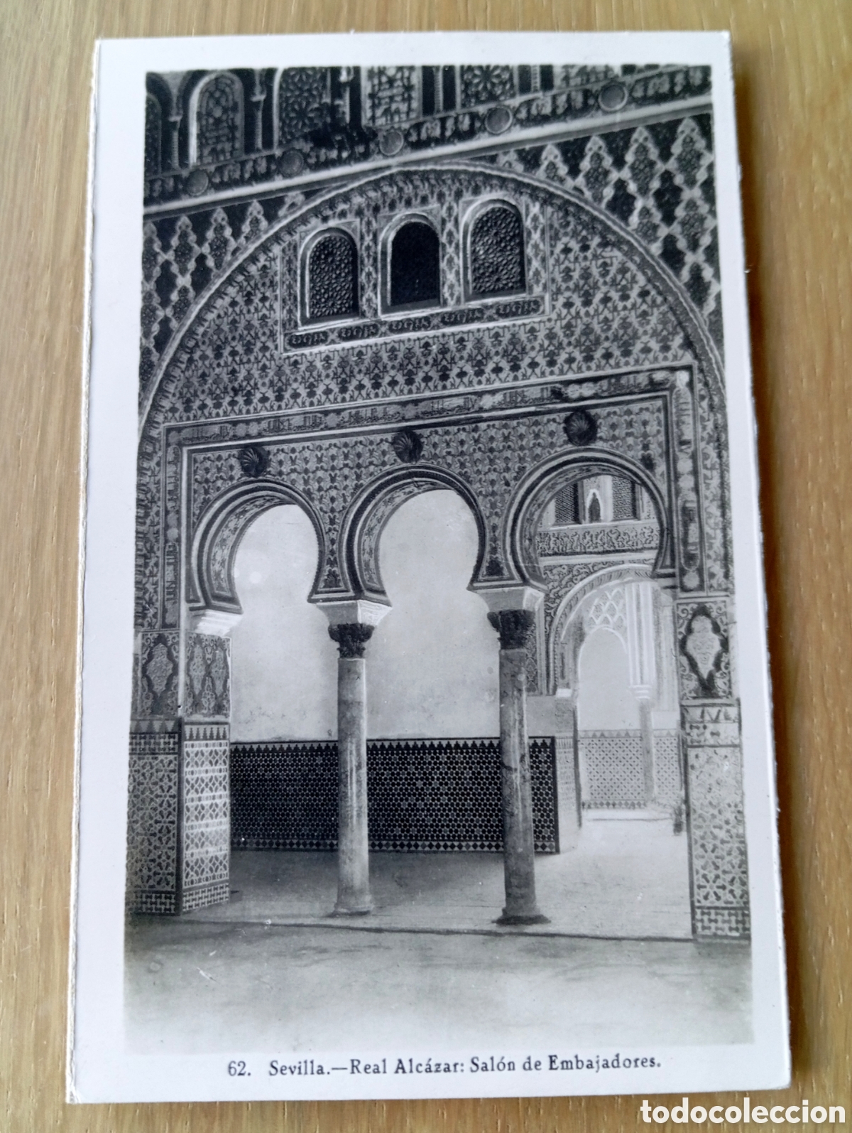 Postales: POSTAL SEVILLA REAL ALC&Aacute;ZAR SAL&Oacute;N DE EMBAJADORES 62 CIRCULADA 1950