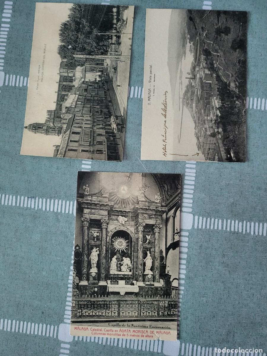 Postales: M&aacute;laga 3 postales 9 X 13 ctms...